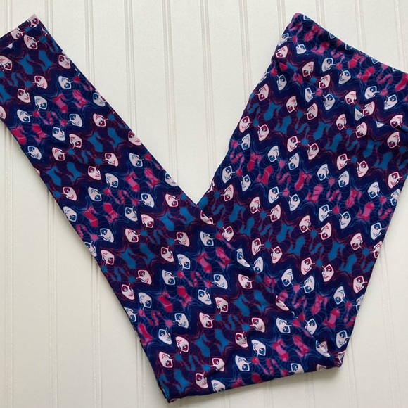 NWT LulaRoe TC Leggings purple blue Disney Villains Maleficent Whimsygoth NEW - Picture 1 of 4
